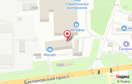 Компания по аренде офисных помещений на Баклановском проспекте на карте