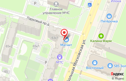 Супермаркет Магнит на Большой Московской улице на карте