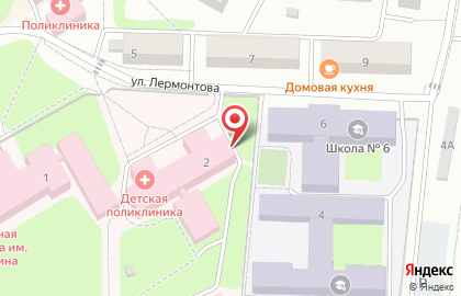 Верхнепышминская центральная городская больница им. П.Д. Бородина на улице Лермонтова на карте