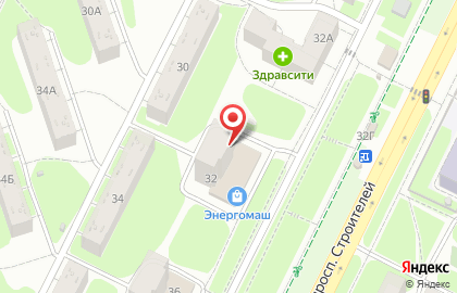 Салон-парикмахерская Ева на проспекте Строителей на карте