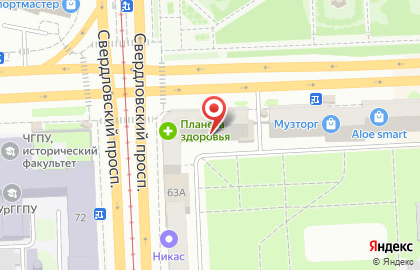 Аптека Планета Здоровья в Челябинске на карте