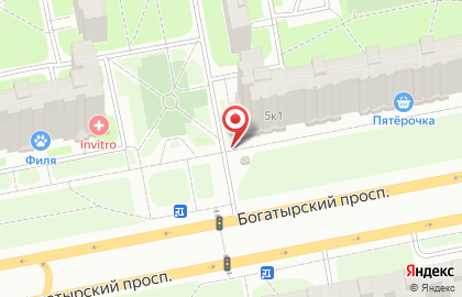 Киоск по продаже фруктов и овощей на Богатырском проспекте на карте