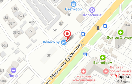Шинный центр Колесо в Краснооктябрьском районе на карте