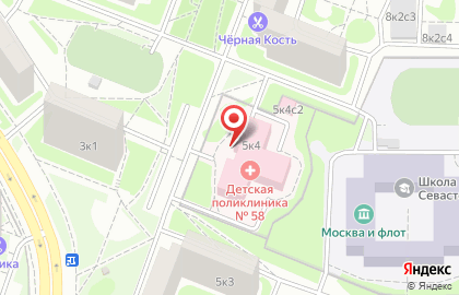 Детская городская поликлиника №58 на улице Твардовского на карте