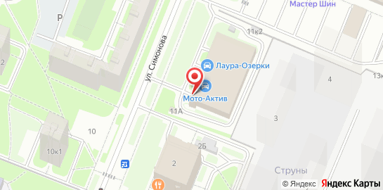 Центр по защите от угона Автостудио на улице Симонова на карте