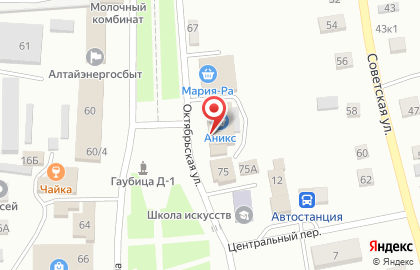 Продуктовый супермаркет Аникс на улице Ленина на карте