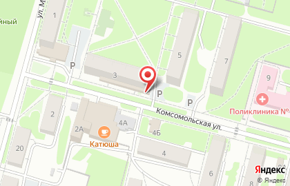 Мясной гастроном на Комсомольской на карте