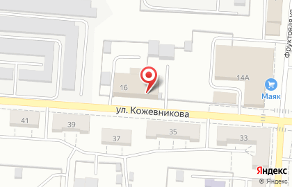 Фабрика окон Форвард на улице Кожевникова на карте