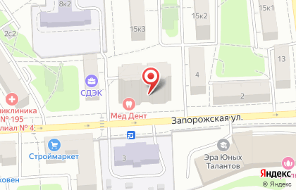 Медицинский центр Мед Дент на Запорожской улице на карте