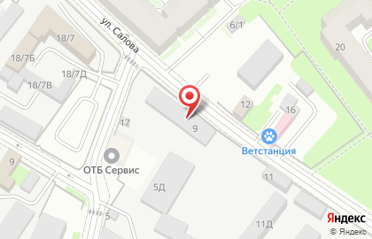 Стекс на улице Салова на карте