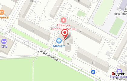 Пятёрочка на улице Васильева на карте