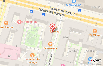 Ресторан Рюмочная на площади Восстания на карте