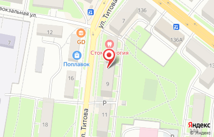 Градиент на улице Титова на карте