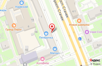 Фирменный магазин Великолукский мясокомбинат на метро Нарвская на карте