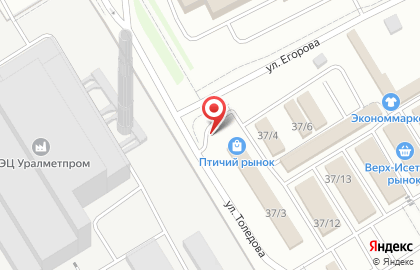 Магазин стройматериалов Молоток в Верх-Исетском районе на карте