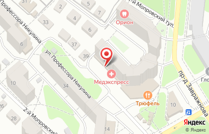Медицинский центр Медэкспресс на улице Профессора Никулина на карте