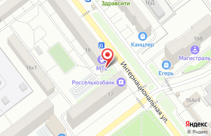 Эрика на Интернациональной улице на карте