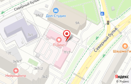 Стоматология П-ДЕНТ в Отрадном на карте