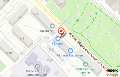 Супермаркет Магнит в Москве на карте