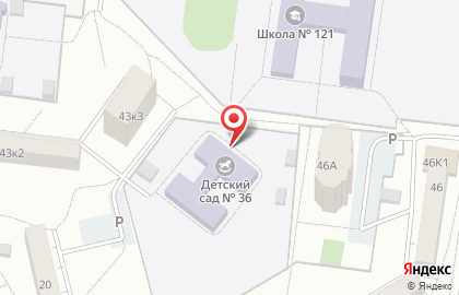Детский сад №36 в Верх-Исетском районе на карте