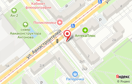 Киоск по продаже колбасных изделий и сыров Никарас на улице Авиастроителей на карте
