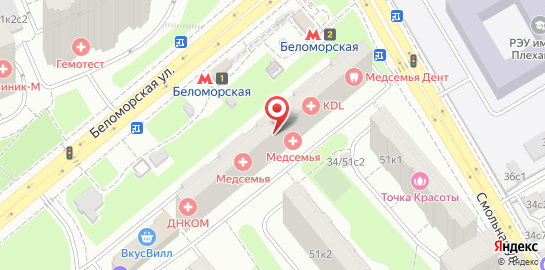 Стоматологическая клиника Оптимальный выбор на Беломорской улице на карте