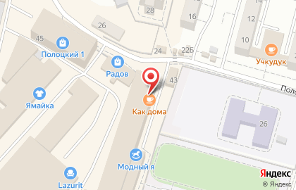 Кафе Как дома в Московском районе на карте