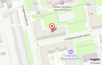 Детский сад №21 на 1-ом Муринском проспекте на карте