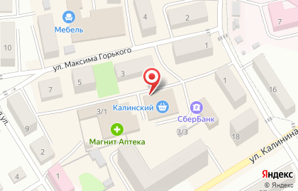 Мясной магазин Крестьянское подворье на улице М.Горького на карте