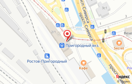 Пригородный железнодорожный вокзал, г. Ростов-на-Дону на карте
