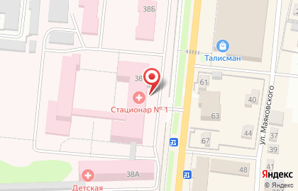 Узловская Районная Больница в Узловой на карте