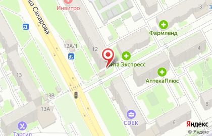 Мини-кафе К чаю на улице Академика Сахарова на карте