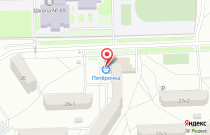 Универсам Пятёрочка на улице Бирюзова на карте