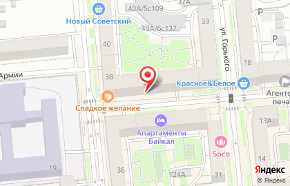Магазин продуктов Советский в Железнодорожном районе на карте