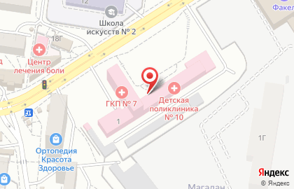 Детская поликлиника №10 на улице Писателя Маршака на карте