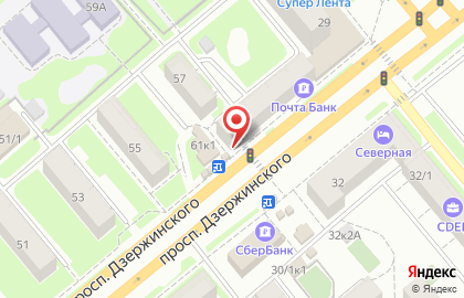 Оператор связи МТС на проспекте Дзержинского на карте