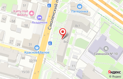 Познавайка в Смоленском переулке на карте