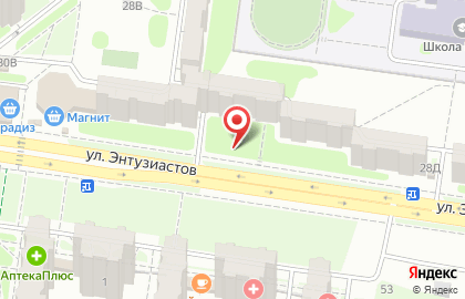 Торговая площадь на улице Энтузиастов на карте