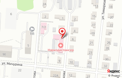 Республиканский наркологический диспансер в Саранске на карте