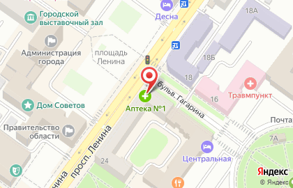 Аптека Брянскфармация на проспекте Ленина, 24 на карте