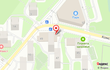 Супермаркет Пятёрочка на Комсомольской улице в Красногорске на карте