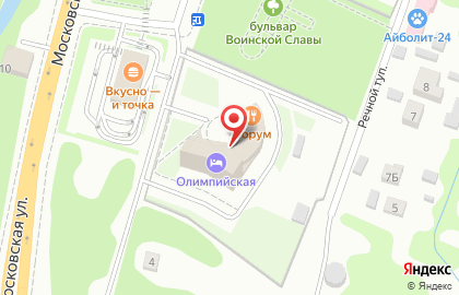 Гостиница Олимпийская в Москве на карте