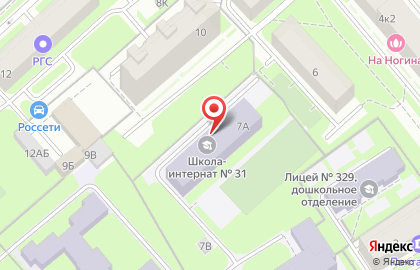 Школа-интернат №31 Невского района Санкт-Петербурга на карте