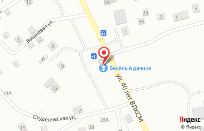 Продовольственный магазин Веселый дачник на улице 40 лет ВЛКСМ на карте