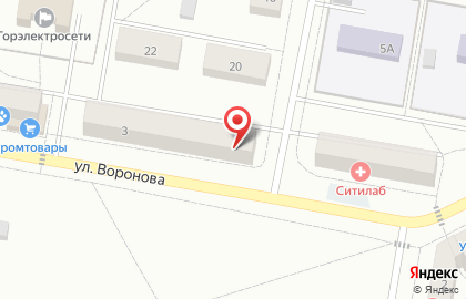 Салон оптики Очки для Вас на улице Воронова на карте