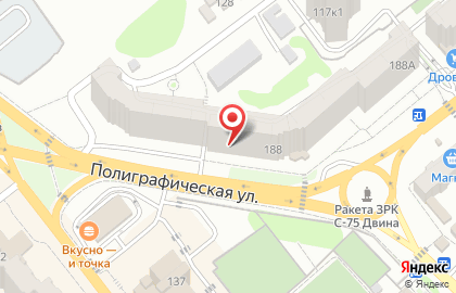 Продуктовый магазин Светлый на Полиграфической улице на карте