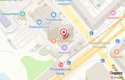 Сеть салонов продаж МТС на Краснознаменской улице на карте