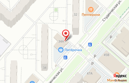 Дискаунтер Пятёрочка на Студенческой улице на карте