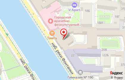 Компания Удивительная Русь на набережной Реки Фонтанки на карте