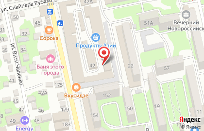 Продовольственный магазин в Новороссийске на карте